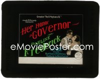 2t1614 HER HONOR THE GOVERNOR glass slide 1926 romantic c/u of Pauline Frederick & Caroll Nye!