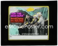 2t1626 ON THE HIGH SEAS glass slide 1922 Dorothy Dalton on ship between Jack Holt & Mitchell Lewis!