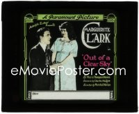 2t1628 OUT OF A CLEAR SKY glass slide 1918 Marguerite Clark & Thomas Meighan in early silent, lost film!