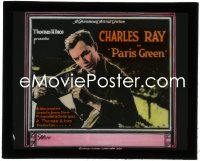 2t1630 PARIS GREEN glass slide 1920 Charles Ray reading book after coming home from World War I!