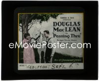 2t1631 PASSING THRU glass slide 1921 Douglas MacLean & pretty Madge Bellamy with horse!