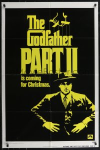 2t1063 GODFATHER PART II advance 1sh 1974 Al Pacino in Francis Ford Coppola classic sequel!