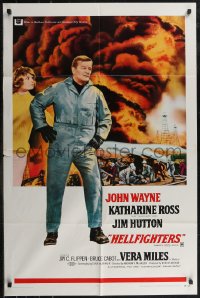 2t1071 HELLFIGHTERS 1sh 1968 John Wayne as fireman Red Adair, Katharine Ross, blazing inferno!