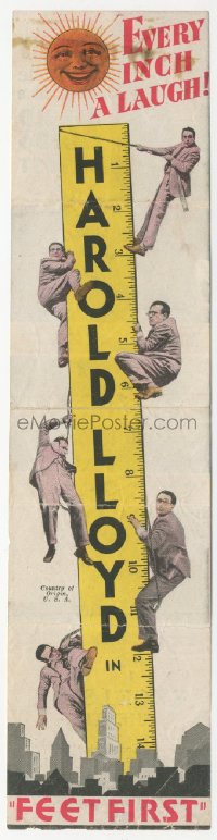 2t1493 FEET FIRST herald 1930 different art of 6 Harold Lloyds climbing giant ruler, ultra rare!