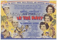 2t1501 IN THE NAVY herald 1941 montage of sailors Bud Abbott & Lou Costello, Andrews Sisters, rare!