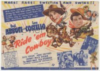 2t1524 RIDE 'EM COWBOY herald 1942 art of Bud Abbott & Lou Costello with sexy cowgirls, ultra rare!