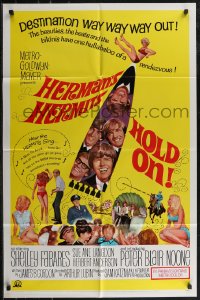 2t1073 HOLD ON 1sh 1966 rock & roll, great image of Herman's Hermits, Shelley Fabares!