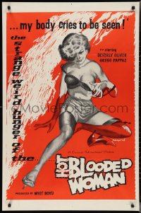 2t1077 HOT BLOODED WOMAN 1sh 1965 the strange weird hunger of her body cries to be seen!