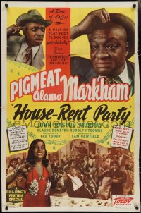 2t1084 HOUSE-RENT PARTY 1sh 1946 Dewey Pigmeat Alamo Markham, Toddy all-black comedy musical!