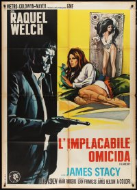 2t0101 FLAREUP Italian 1p 1970 completely different art of sexy Raquel Welch & guy with gun!