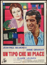 2t0111 LOVE IS A FUNNY THING Italian 1p 1970 Claude Lelouch, Avelli art of Belmondo & Annie Girardot!