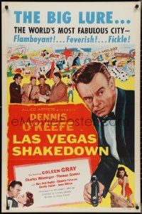 2t1099 LAS VEGAS SHAKEDOWN 1sh 1955 gambling Dennis O'Keefe in the world's most fabulous city!