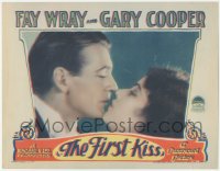 2t1271 FIRST KISS LC 1928 great romantic super c/u of Gary Cooper & Fay Wray about to kiss, rare!