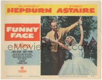 2t1275 FUNNY FACE LC #7 1957 best close up of bride Audrey Hepburn & Fred Astaire dancing!