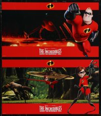 2t0442 INCREDIBLES set of 8 LCs 2004 Disney/Pixar animated superhero family, cool widescreen images!