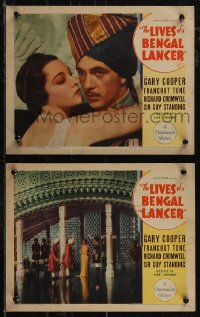 2t1448 LIVES OF A BENGAL LANCER 2 LCs 1935 Kathleen Burke w/turbaned Gary Cooper & on elaborate set!