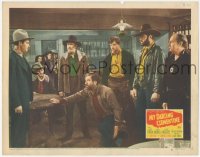 2t1304 MY DARLING CLEMENTINE LC #6 1946 Walter Brennan & 4 guys stare at Henry Fonda, John Ford!