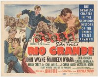 2t1231 RIO GRANDE TC 1950 great artwork of John Wayne & Maureen O'Hara, directed by John Ford!