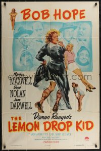 2t1100 LEMON DROP KID 1sh 1951 wacky artwork of Bob Hope in drag + sexy Marilyn Maxwell!