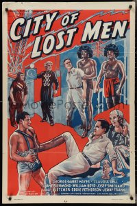 2t1105 LOST CITY 1sh R1942 William Stage Boyd, cool jungle sci-fi serial, City of Lost Men!