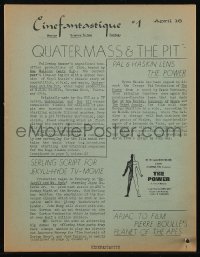 2t0863 CINEFANTASTIQUE vol 1 no 1 magazine April 16, 1967 the very first horror/sci-fi/fantasy issue!