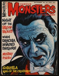 2t0881 FAMOUS MONSTERS OF FILMLAND #35 magazine October 1965 great Dracula cover art by Vic Prezio!