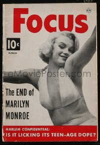 2t1545 FOCUS 4x6 magazine March 1953 is it the end of Marilyn Monroe; Harlem teenage dope!