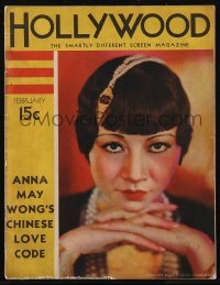 2t0893 HOLLYWOOD magazine Feb 1932 Anna May Wong's Chinese Love Code, cover by Edwin Bower Hesser!