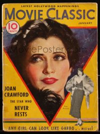 2t0914 MOVIE CLASSIC magazine January 1933 art of beautiful Kay Francis by Marland Stone!