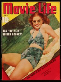 2t0915 MOVIE LIFE magazine July 1940 full-length sexy Ann Sheridan in swimsuit & sunglasses!