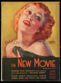 2t0921 NEW MOVIE MAGAZINE magazine June 1932 cover art of Jeanette MacDonald by McClelland Barclay!