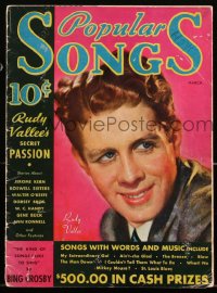 2t0945 POPULAR SONGS magazine March 1935 cover artwork of Rudy Vallee + Mickey Mouse inside!