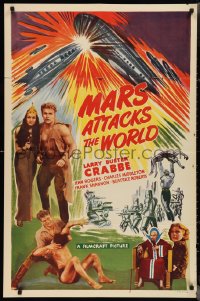 2t1110 MARS ATTACKS THE WORLD 1sh R1950 feature version of Flash Gordon Conquers the Universe!