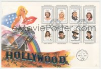 2t1553 HOLLYWOOD Antiguan first day cover 1987 Swiss art of Marilyn Monroe + Welles, Garland & more!