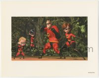 2t0473 INCREDIBLES 11x14 color litho print 2004 Disney/Pixar animated sci-fi superhero family!