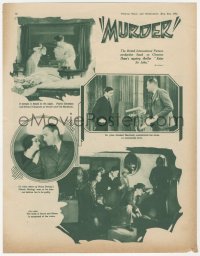 2t0510 MURDER English movie magazine supplement 1930 Alfred Hitchcock, country of origin, ultra rare!