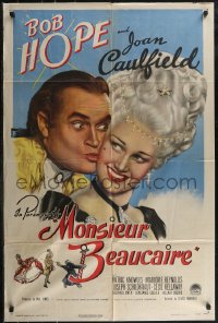 2t1116 MONSIEUR BEAUCAIRE 1sh 1946 great close up of Bob Hope kissing pretty Joan Caulfield!