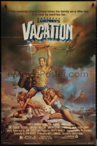 2t1120 NATIONAL LAMPOON'S VACATION NSS style 1sh 1983 art of Chevy Chase, Brinkley & D'Angelo by Vallejo!