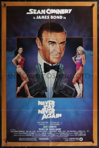 2t1121 NEVER SAY NEVER AGAIN 1sh 1983 art of Sean Connery as James Bond 007 by Obrero!