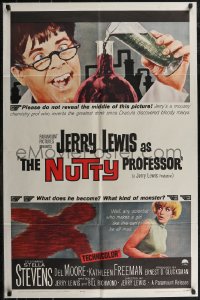 2t1124 NUTTY PROFESSOR 1sh 1963 Jerry Lewis & Stella Stevens in Dr. Jekyll & Mr. Hyde spoof!