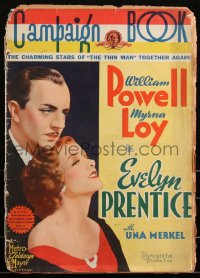 2t0324 EVELYN PRENTICE pressbook 1934 William Powell, Myrna Loy, color poster images, ultra rare!