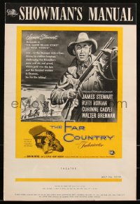 2t0325 FAR COUNTRY pressbook 1955 cool art of James Stewart with rifle, directed by Anthony Mann!