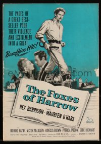 2t0328 FOXES OF HARROW pressbook 1947 great images of Rex Harrison & Maureen O'Hara, ultra rare!!