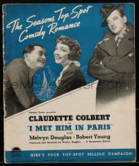 2t0340 I MET HIM IN PARIS pressbook 1937 Claudette Colbert, Melvyn Douglas, Robert Young, rare!