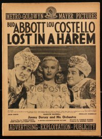 2t0357 LOST IN A HAREM pressbook 1944 Bud Abbott & Lou Costello, sexy Marilyn Maxwell, ultra rare!