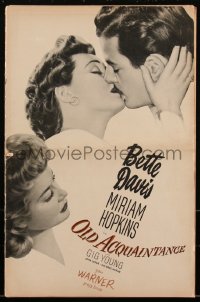 2t0372 OLD ACQUAINTANCE pressbook 1943 Bette Davis, Miriam Hopkins, Gig Young, very rare!