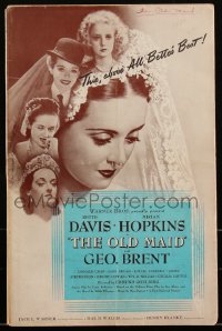 2t0373 OLD MAID pressbook 1939 pretty Bette Davis, Miriam Hopkins, George Brent, very rare!