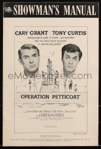 2t0374 OPERATION PETTICOAT pressbook 1959 great art of Cary Grant & Tony Curtis on submarine, rare!