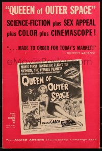 2t0382 QUEEN OF OUTER SPACE pressbook 1958 Zsa Zsa Gabor on Venus, science fiction & sex appeal!