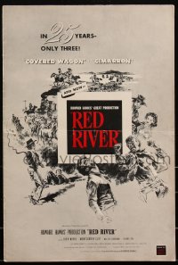 2t0385 RED RIVER pressbook 1948 John Wayne, Montgomery Clift, Howard Hawks classic, very rare!